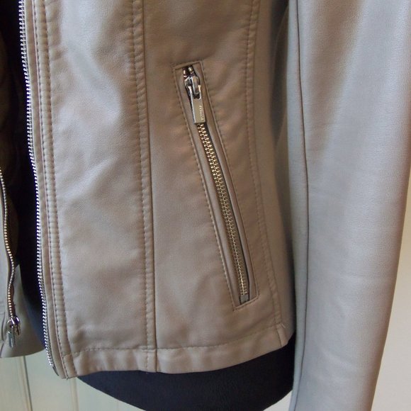 Express Faux Leather Jacket Snap Collar sz S - Picture 8 of 12